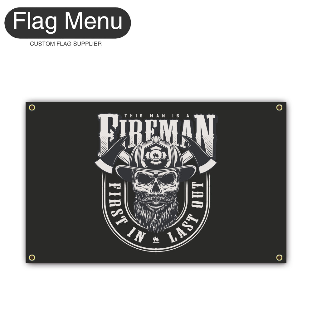 Regular Flag Of Skull - First In Last Out-2'x3'-4 Grommets-Flag Menu