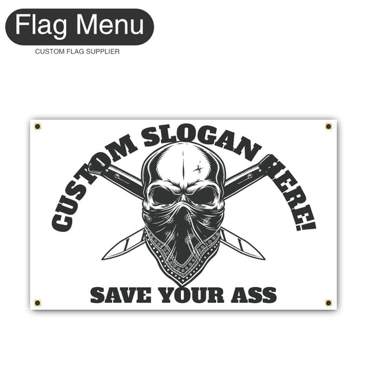 Canvas Wall Flag Of Skull - Crime-2'x3'-4 Grommets-Flag Menu