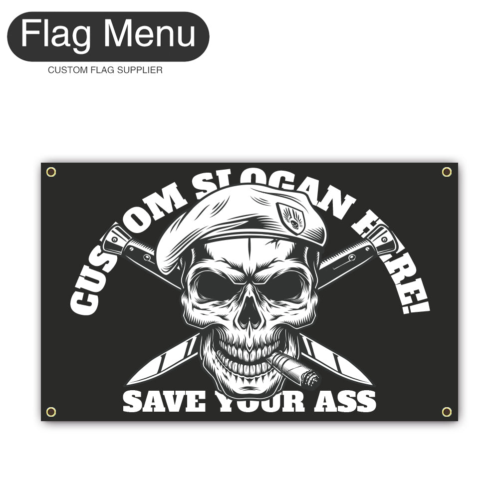Regular Flag Of Skull - Army-2'x3'-4 Grommets-Flag Menu