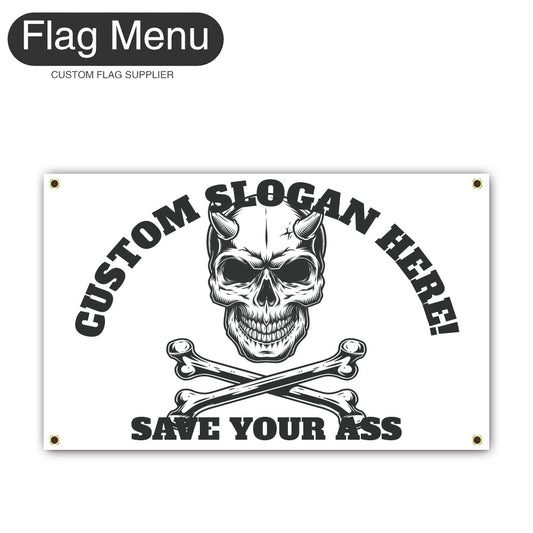 Canvas Wall Flag Of Skull - Demon-2'x3'-4 Grommets-Flag Menu