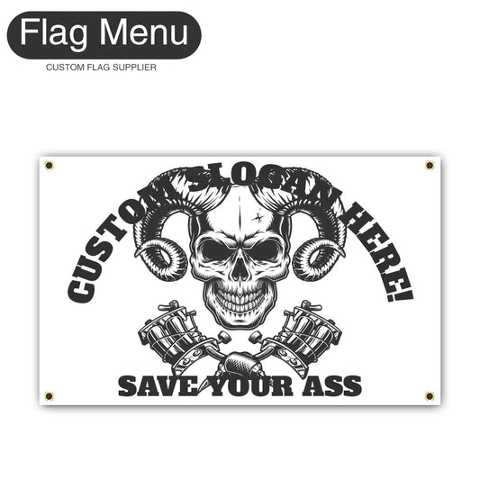 Canvas Wall Flag Of Skull - Goat-2'x3'-4 Grommets-Flag Menu