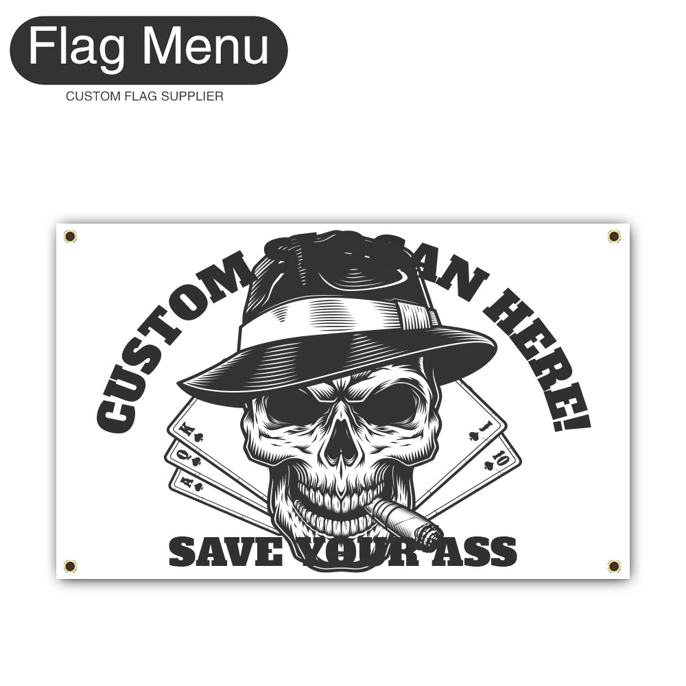 Regular Flag Of Skull - Gambler-2'x3'-4 Grommets-Flag Menu