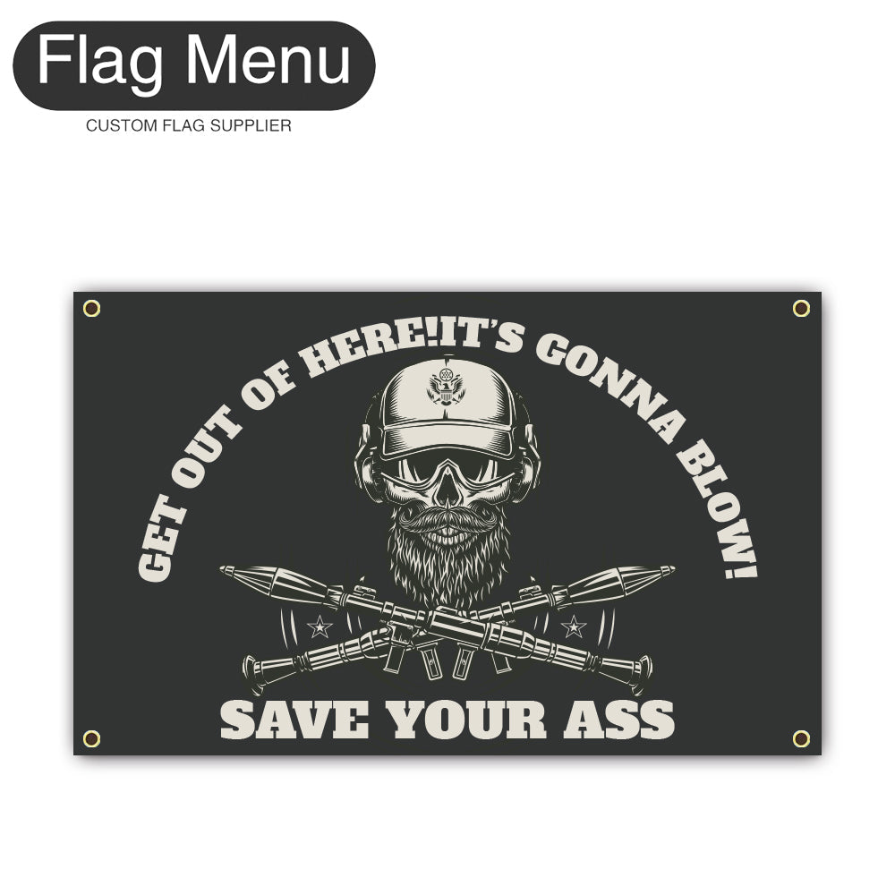 Canvas Wall Flag Of Skull - RPG-2'x3'-4 Grommets-Flag Menu
