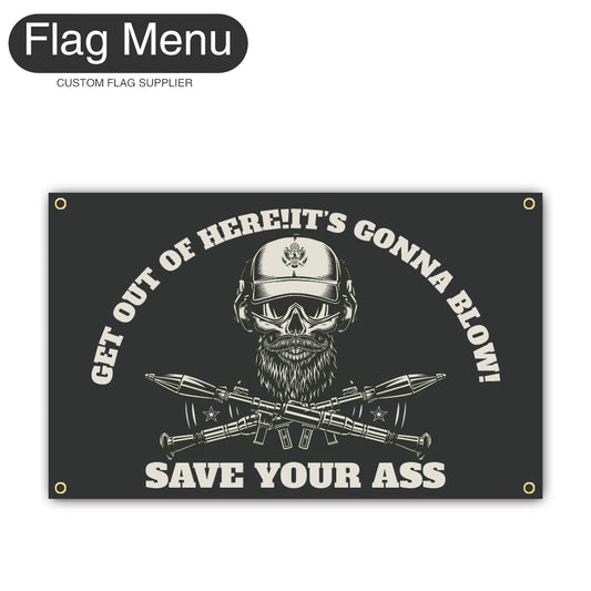 Canvas Wall Flag Of Skull - RPG-2'x3'-4 Grommets-Flag Menu