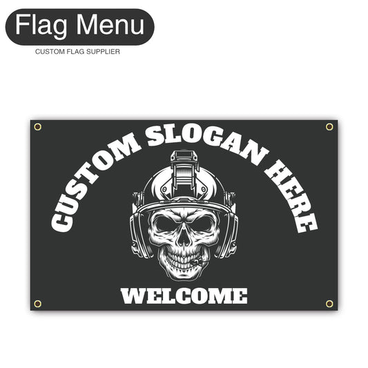 Canvas Wall Flag Of Skull -2'x3'-4 Grommets-Flag Menu