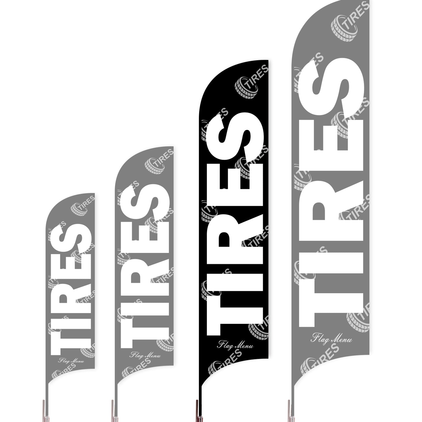 Sharkfin Flag - Doule Sided - Tires-L(Suggestion)-Black-Flag Menu