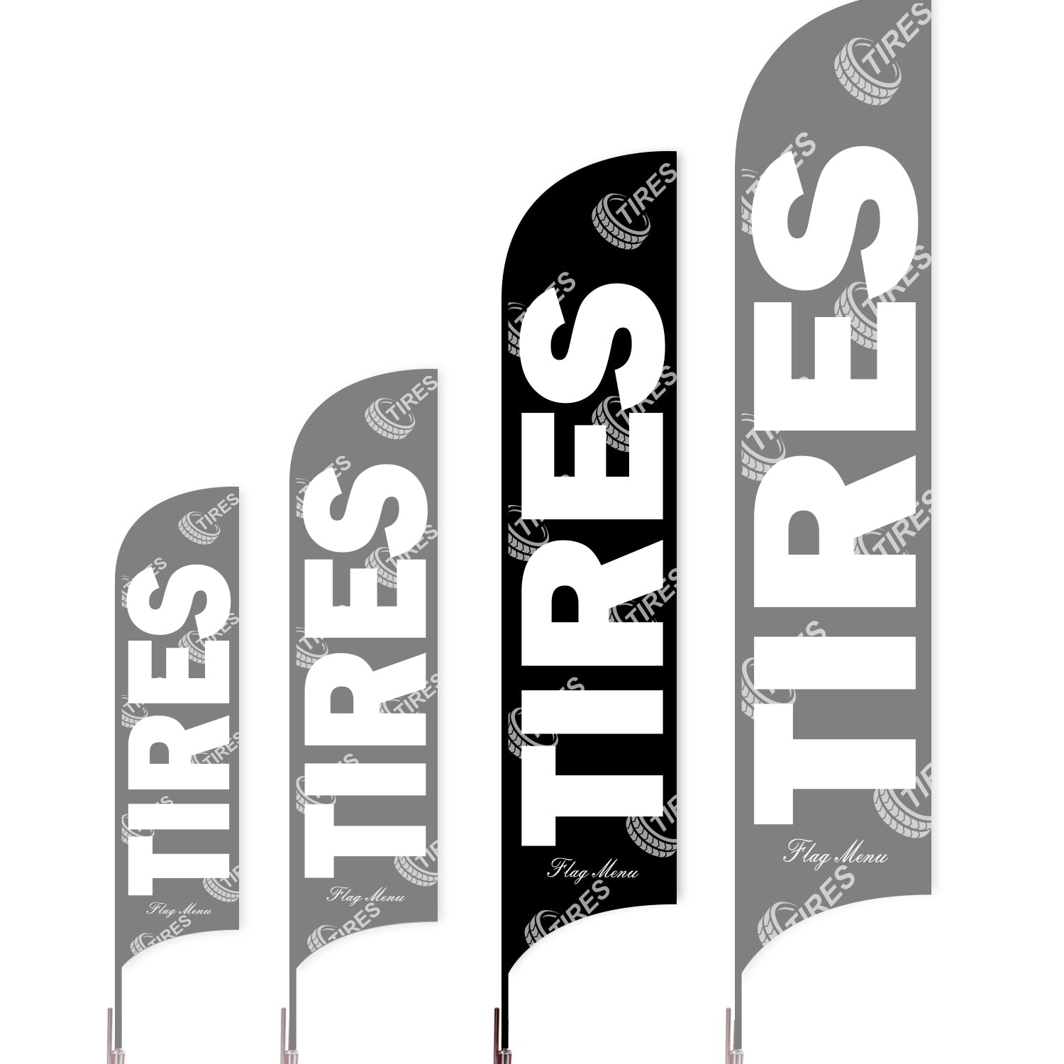 Sharkfin Flag - Doule Sided - Tires-L(Suggestion)-Black-Flag Menu