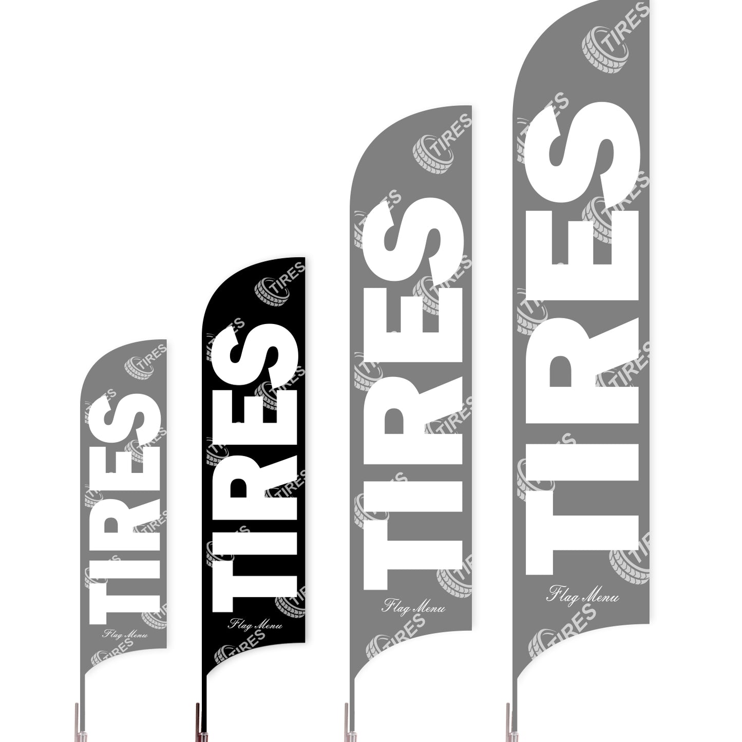 Sharkfin Flag - Doule Sided - Tires-M-Black-Flag Menu