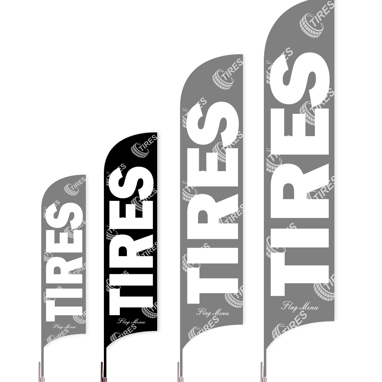 Sharkfin Flag - Doule Sided - Tires-M-Black-Flag Menu