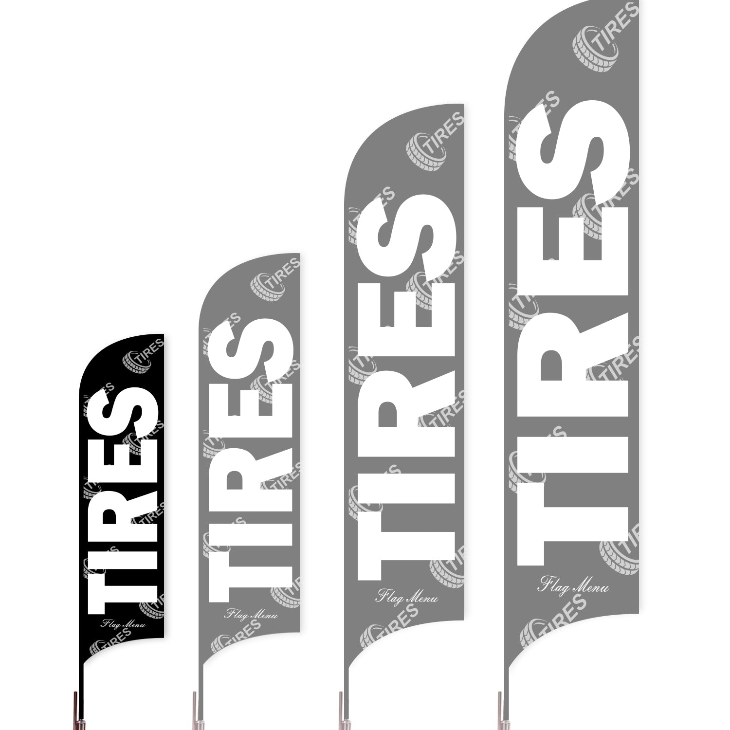 Sharkfin Flag - Doule Sided - Tires-S-Black-Flag Menu