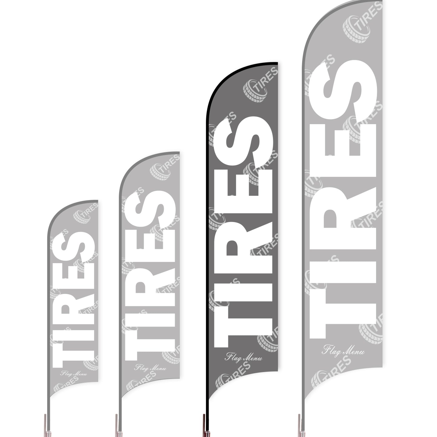 Sharkfin Flag - Doule Sided - Tires-L(Suggestion)-Grey-Flag Menu