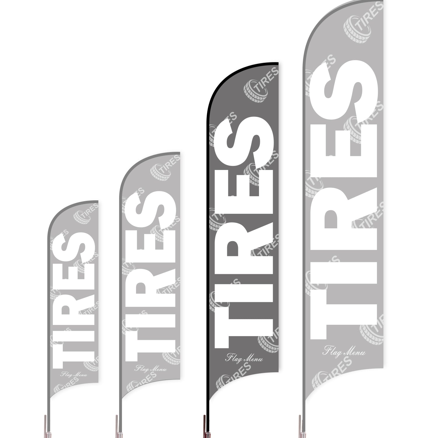 Sharkfin Flag - Doule Sided - Tires-L(Suggestion)-Grey-Flag Menu