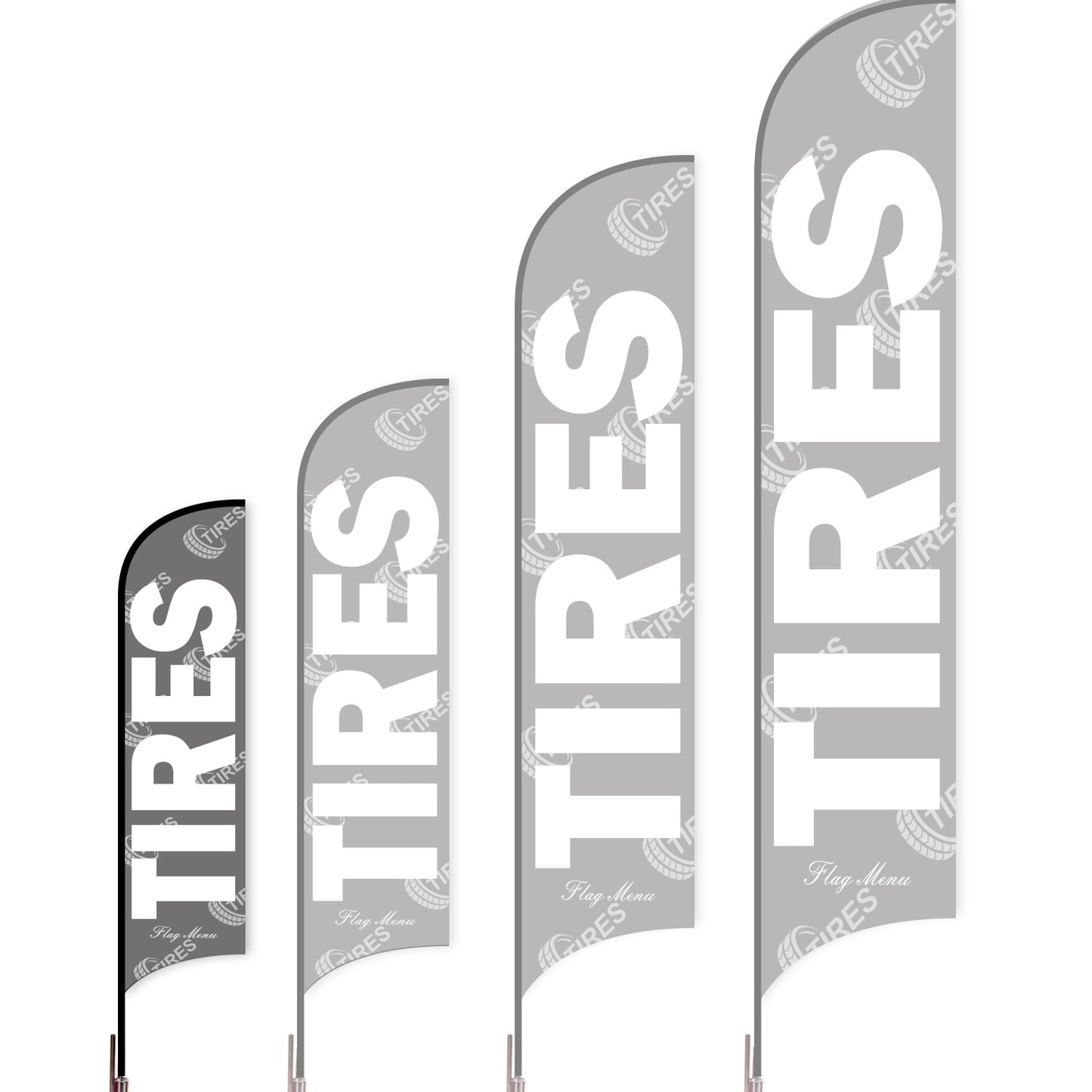 Sharkfin Flag - Doule Sided - Tires-S-Grey-Flag Menu