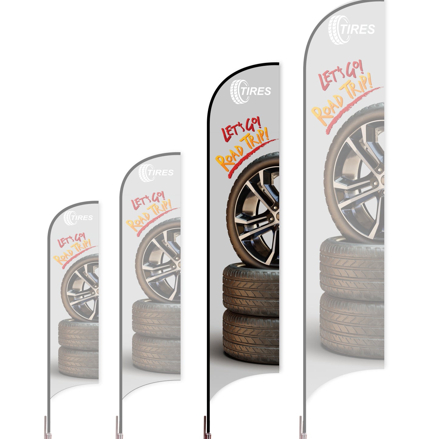 Sharkfin Flag - Doule Sided - Tires-L(Suggestion)-Grey C-Flag Menu