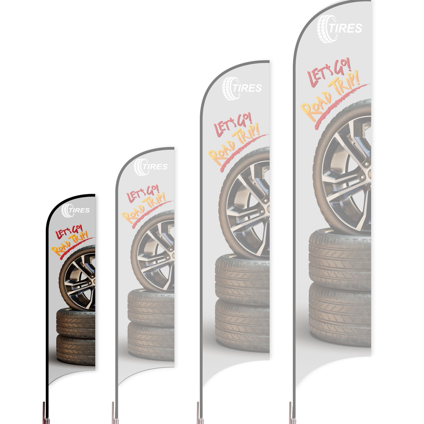 Sharkfin Flag - Doule Sided - Tires-S-Grey C-Flag Menu