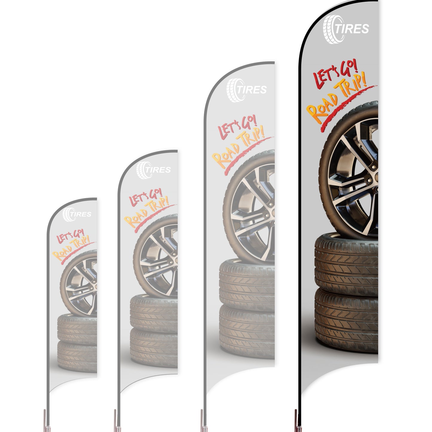 Sharkfin Flag - Doule Sided - Tires-XL-Grey C-Flag Menu