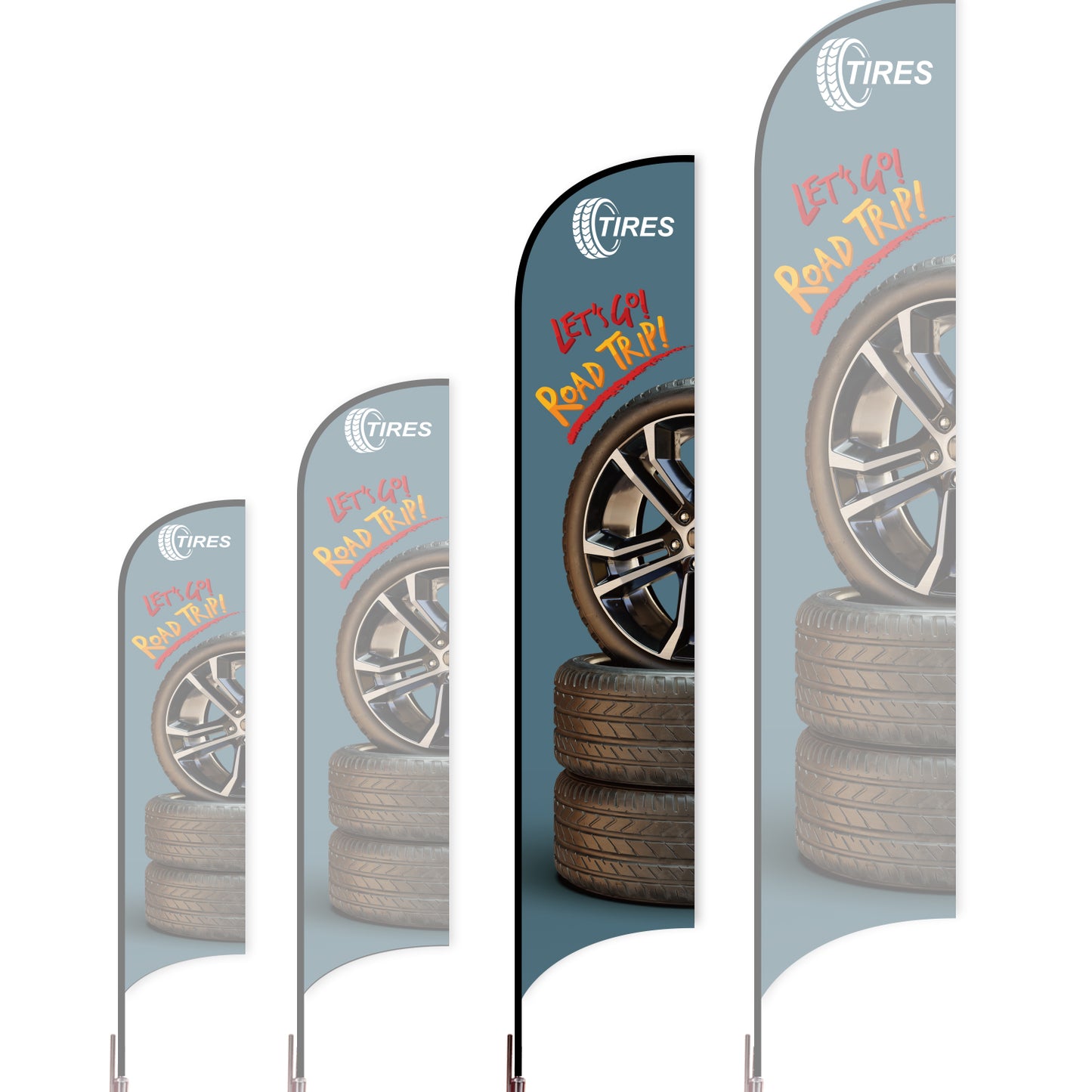 Sharkfin Flag - Doule Sided - Tires-L(Suggestion)-Blue A-Flag Menu