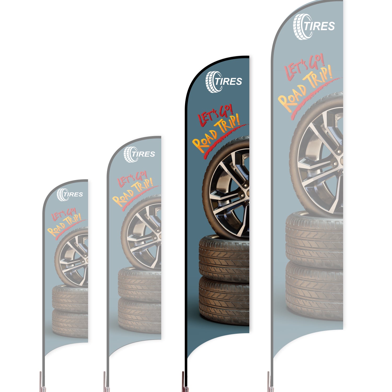 Sharkfin Flag - Doule Sided - Tires-L(Suggestion)-Blue A-Flag Menu