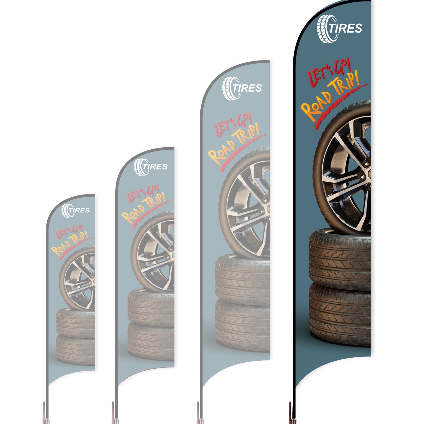 Sharkfin Flag - Doule Sided - Tires-XL-Blue A-Flag Menu