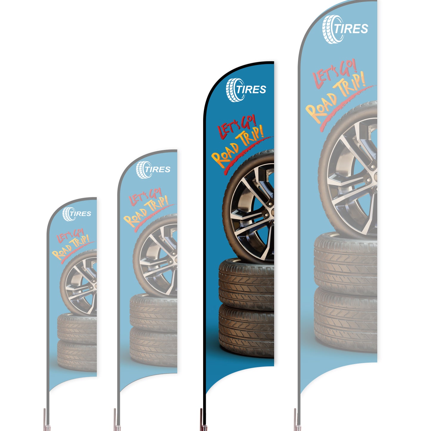 Sharkfin Flag - Doule Sided - Tires-L(Suggestion)-Blue B-Flag Menu