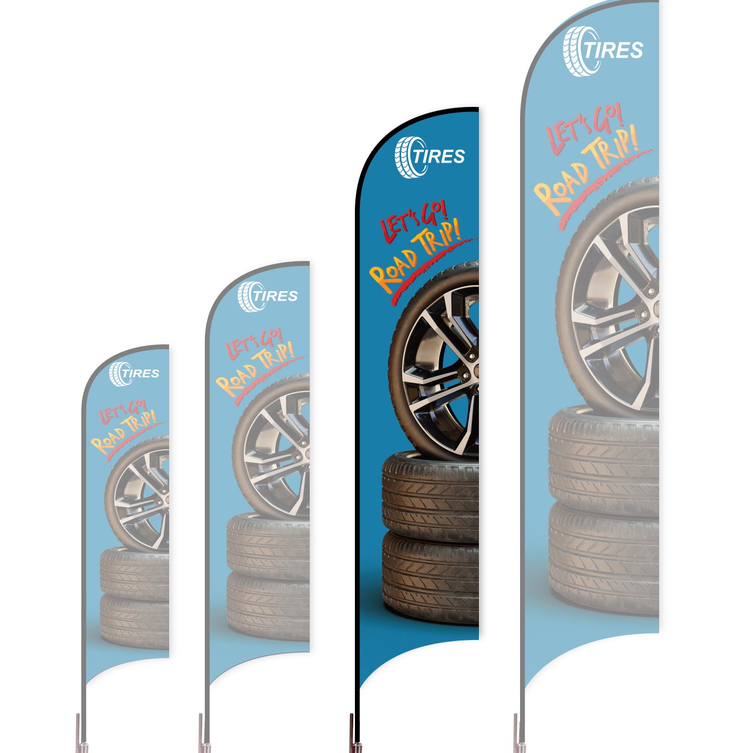 Sharkfin Flag - Doule Sided - Tires-L(Suggestion)-Blue B-Flag Menu