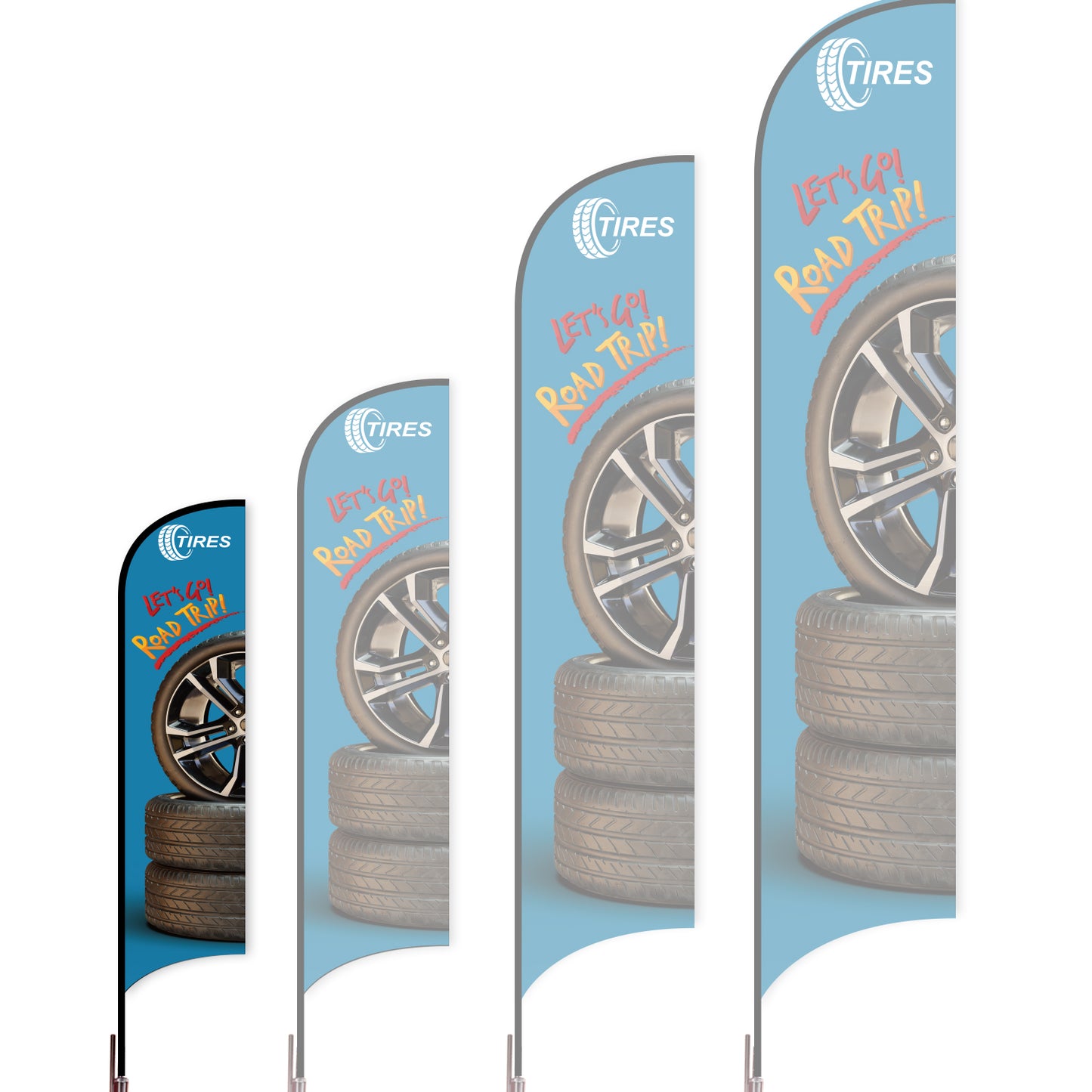Sharkfin Flag - Doule Sided - Tires-S-Blue B-Flag Menu