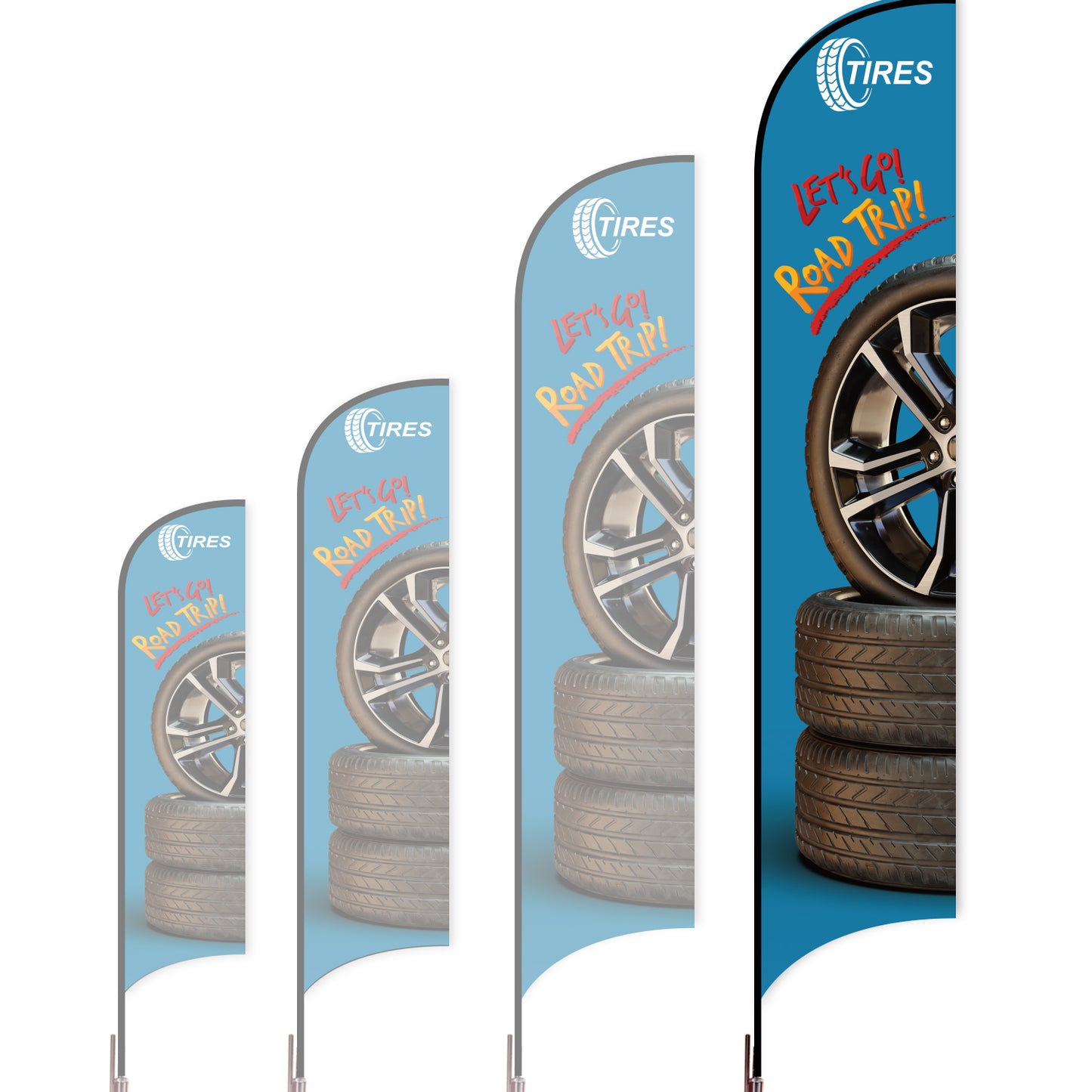 Sharkfin Flag - Doule Sided - Tires-XL-Blue B-Flag Menu