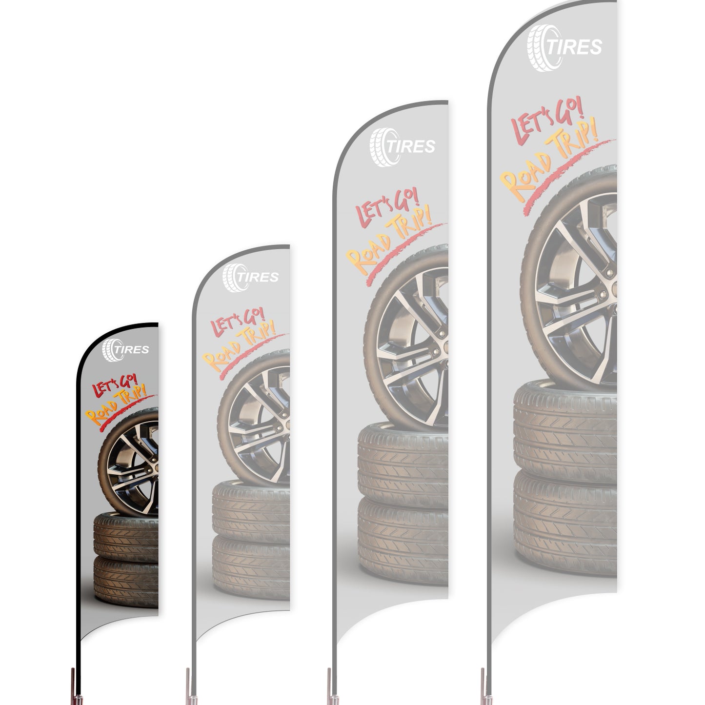 Sharkfin Flag - Doule Sided - Tires-S-Grey A-Flag Menu