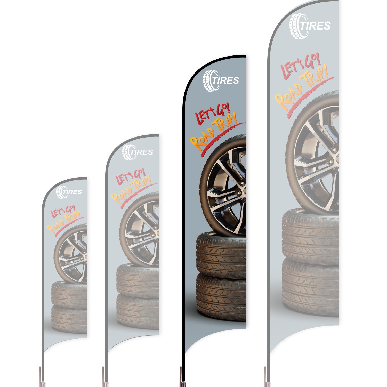 Sharkfin Flag - Doule Sided - Tires-L(Suggestion)-Grey B-Flag Menu