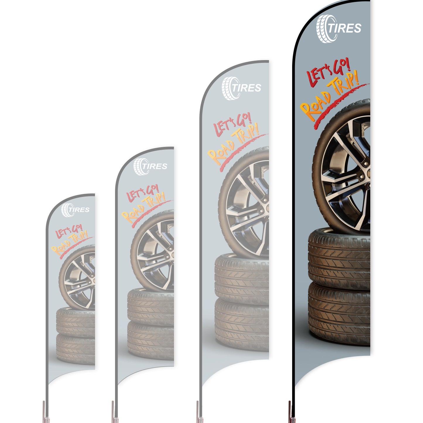 Sharkfin Flag - Doule Sided - Tires-XL-Grey B-Flag Menu