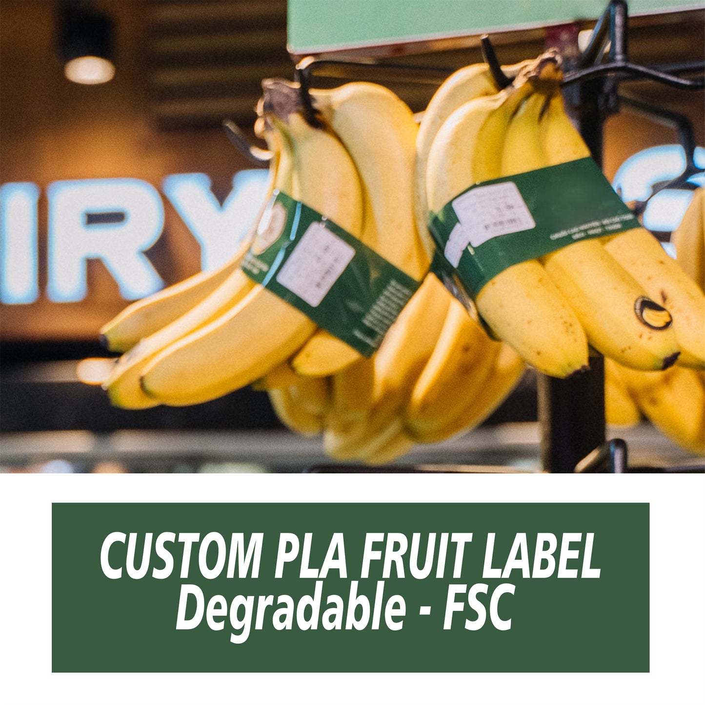 Custom PLA Fruit Label Sticker - FSC Degradable-Flag Menu