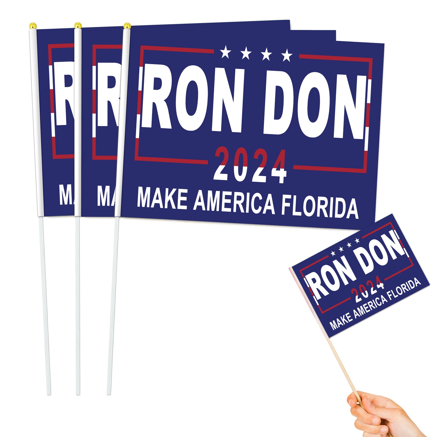 8"x11" Stick Flag- 2024 USA Presidential Election - Desantis-Desantis02-100 pcs-FlagMenu.com