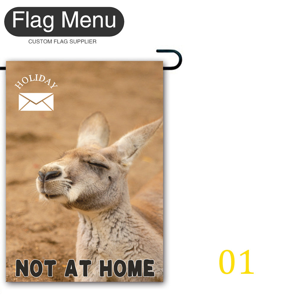 Holiday Message Welcome Flag - Canvas-12"x18"-01Kangaroo-Flag Menu