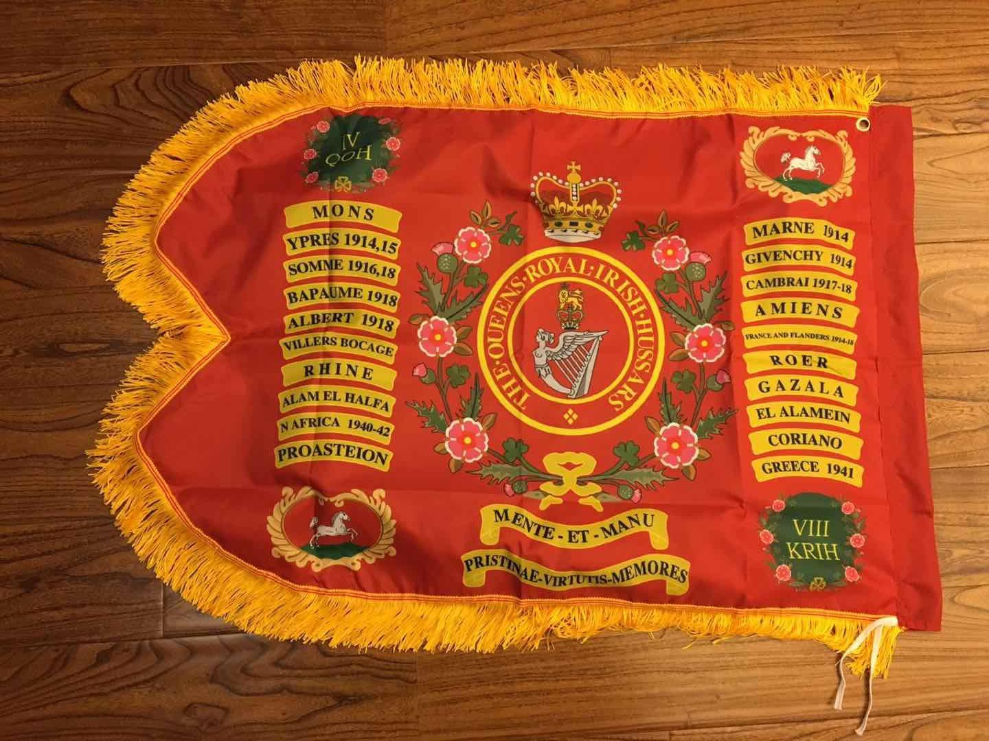 2X3ft-Custom Flag With Gold Fringe-Double Sided-Flag Menu