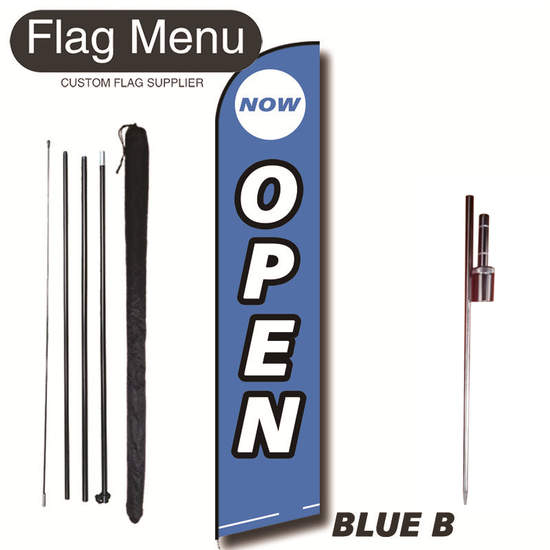 15ft Feather Flag Kit With Spike-OPEN-feather flag kit-FlagMenu-BLUE B-Flag Menu