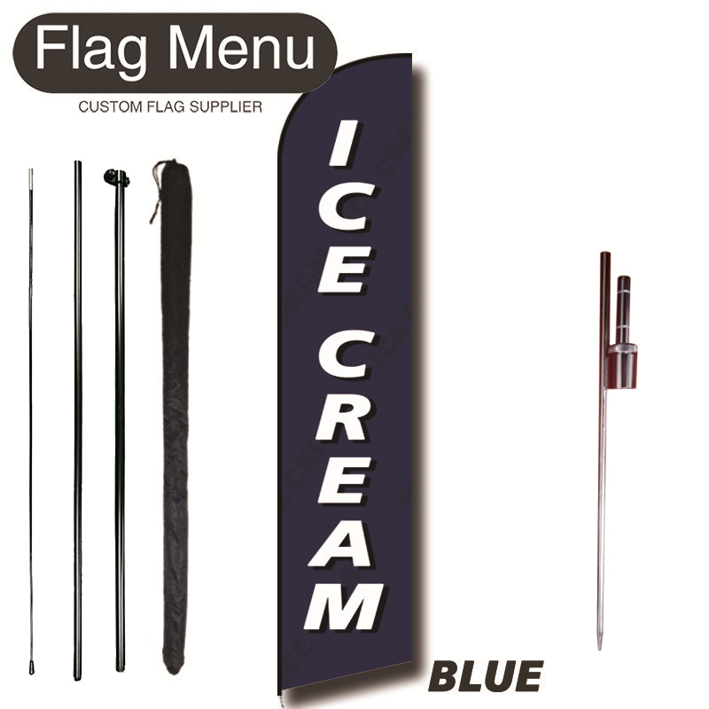 11.3ft Feather Flag Kit With Spike-WATER MARK-feather flag kit-FlagMenu-BLUE-Flag Menu