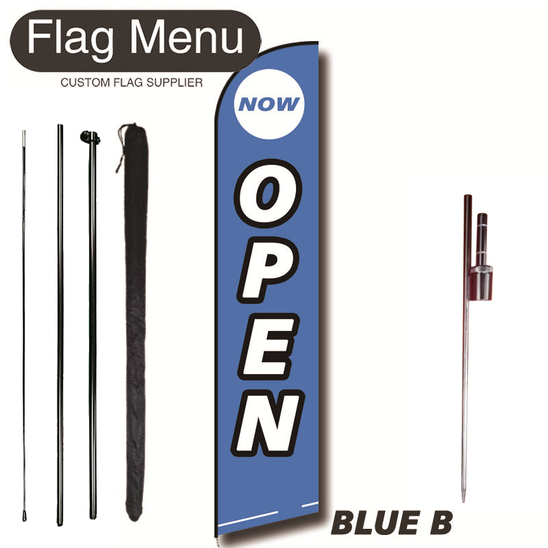 11.3ft Feather Flag Kit With Spike-OPEN-feather flag kit-FlagMenu-BLUE B-Flag Menu