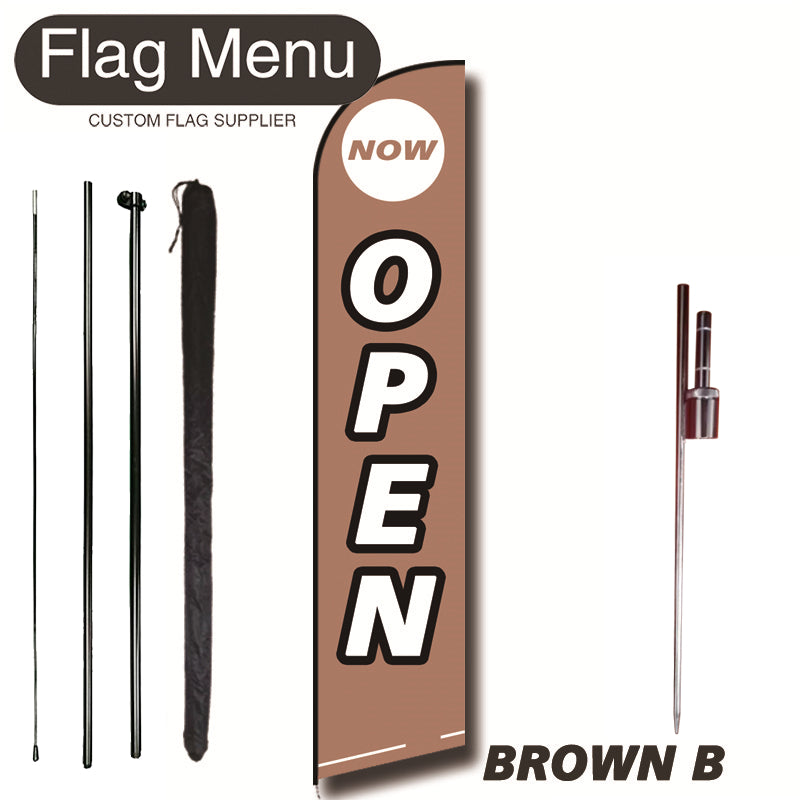 11.3ft Feather Flag Kit With Spike-OPEN-feather flag kit-FlagMenu-BROWN B-Flag Menu