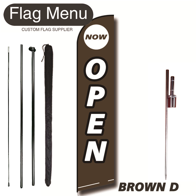 11.3ft Feather Flag Kit With Spike-OPEN-feather flag kit-FlagMenu-BROWN D-Flag Menu