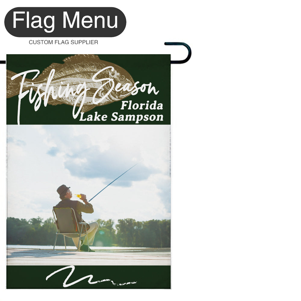 Welcome Flag - Canvas - Fishing Season - Bream-Dark Green-28"x40"-Flag Menu