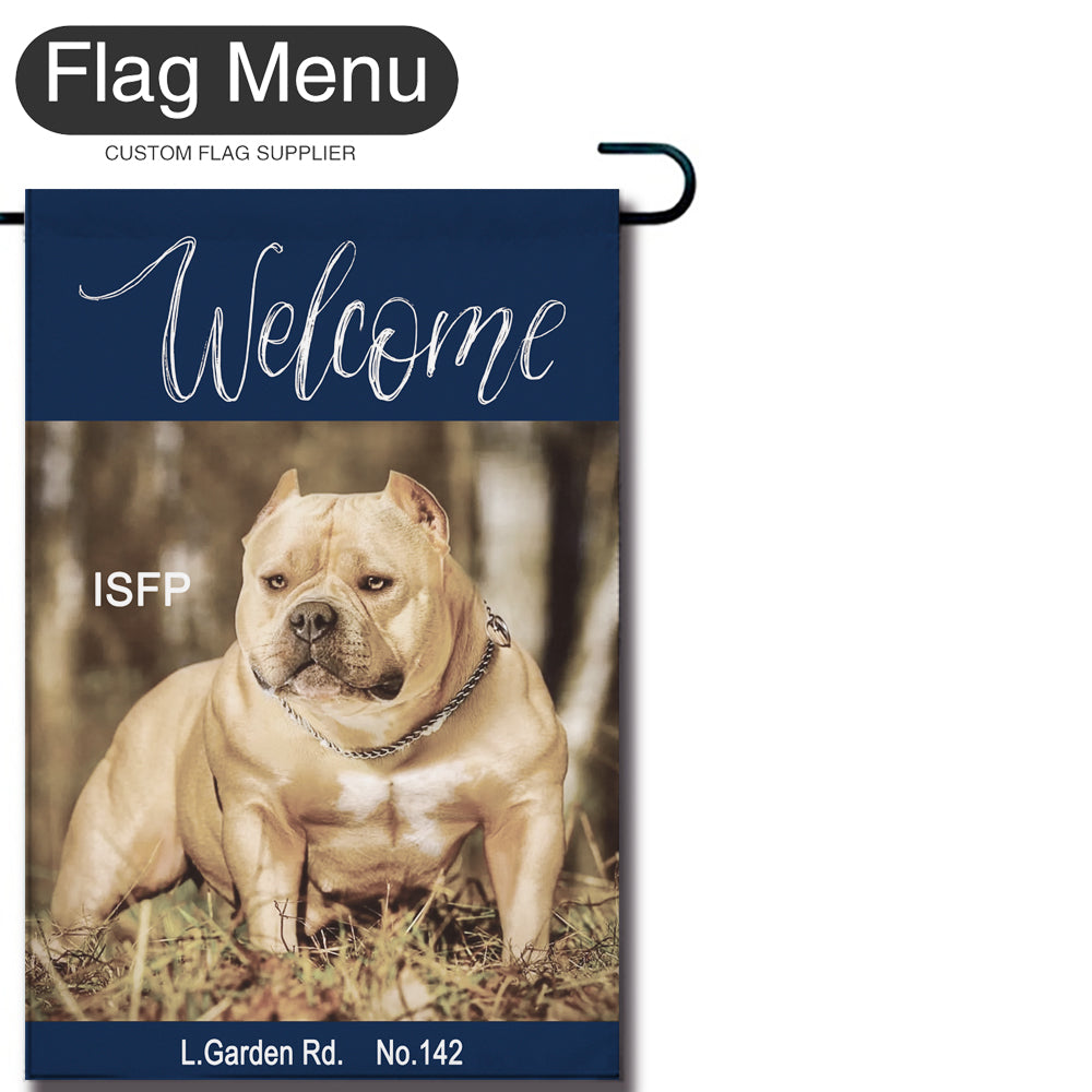 Meme Welcome Flag - A - Canvas-12"x18"-Blue-Flag Menu