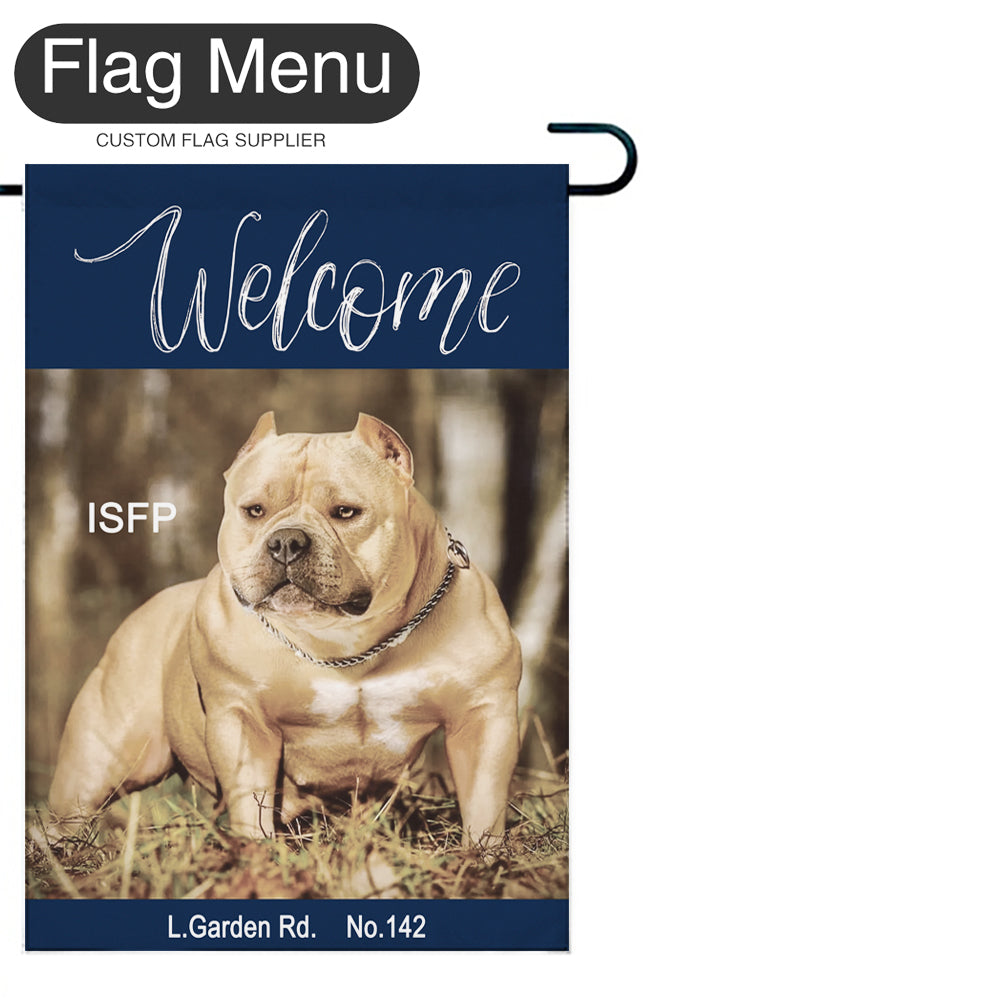 Meme Welcome Flag - A - Canvas-28"x40"-Blue-Flag Menu