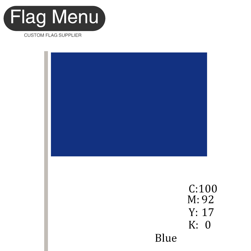 Solid Color-Small Hand Held Stick Flag -(100 pcs)-Bulk-Flag Menu-Flag&Banner Company- USA UK Canada AU EU