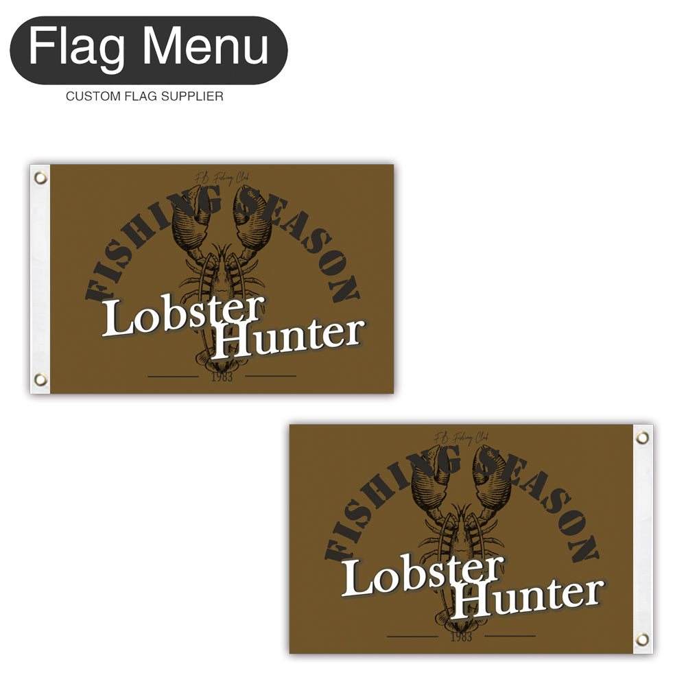 12"x18" Fishing Season Yacht Flag - Lobster-Brown A-Two-Grommets-Flag Menu