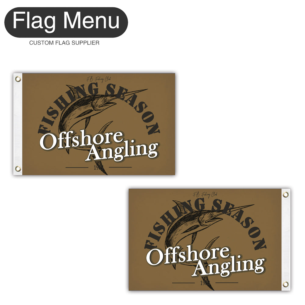 12"x18" Fishing Season Yacht Flag - Swordfish-Brown B-Two-Grommets-Flag Menu