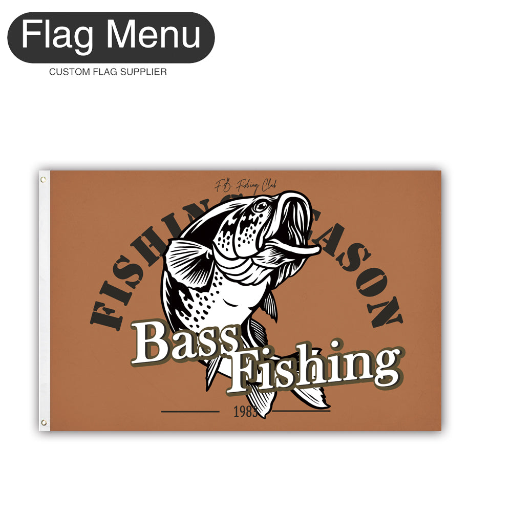 2'x3' Fishing Season Yacht Flag - Bass Fishing E-Flag Menu-Flag&Banner Company- USA UK Canada AU EU
