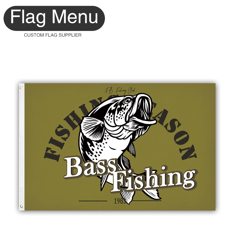 2'x3' Fishing Season Yacht Flag - Bass Fishing E-Flag Menu-Flag&Banner Company- USA UK Canada AU EU