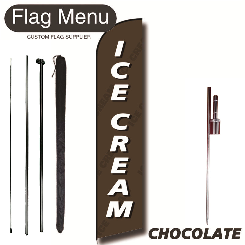11.3ft Feather Flag Kit With Spike-WATER MARK-feather flag kit-FlagMenu-CHOCOLATE-Flag Menu