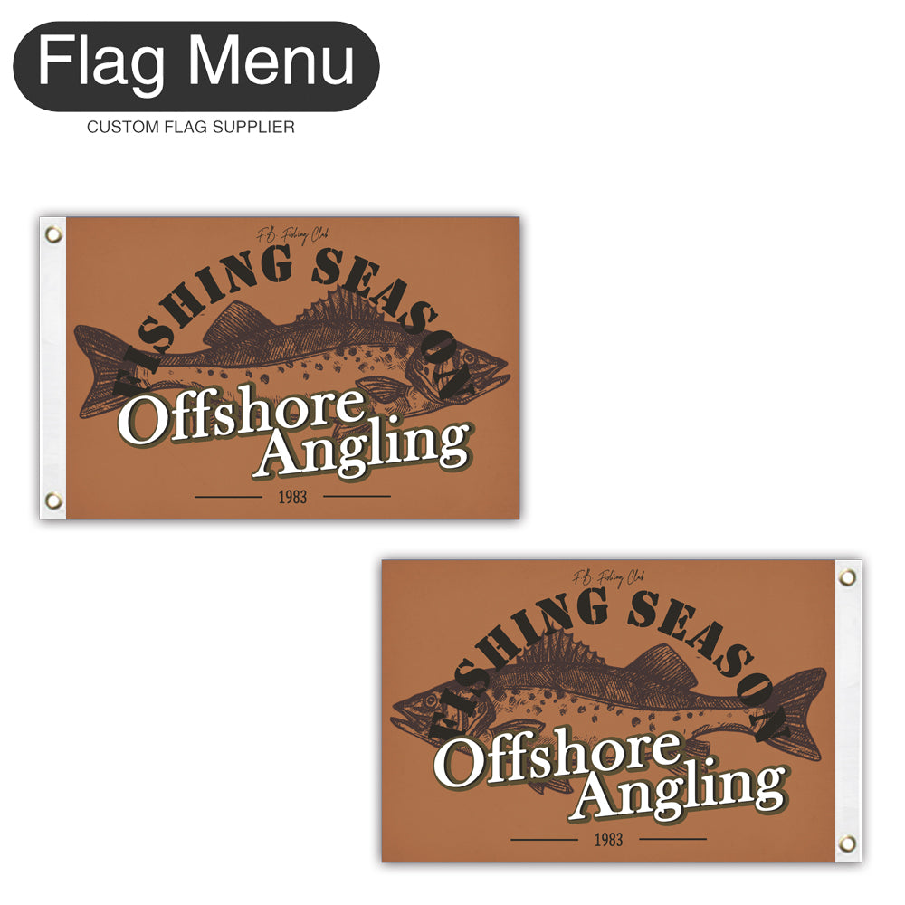 12"x18" Fishing Season Yacht Flag - Sea Bass-Camel-Two-Grommets-Flag Menu