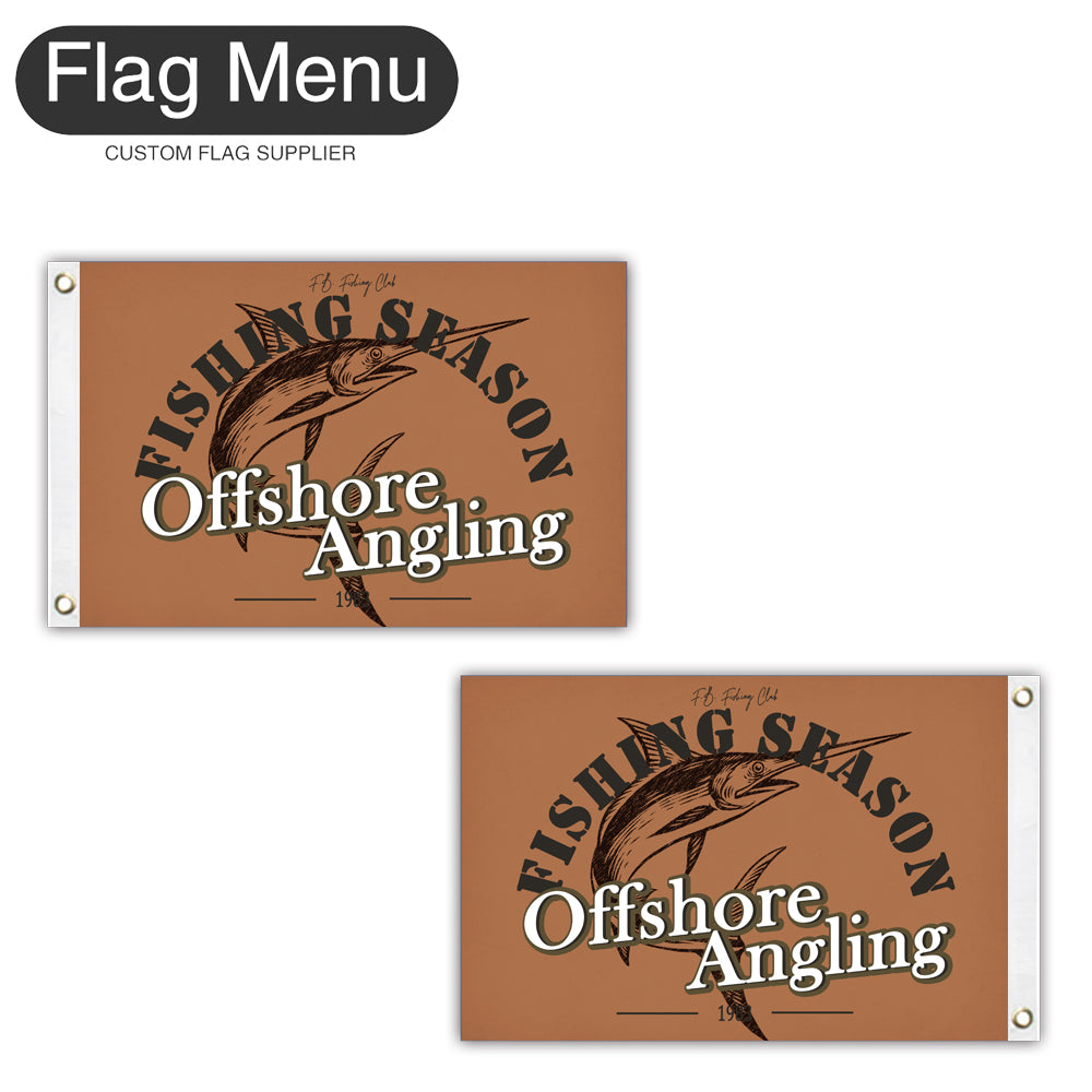 12"x18" Fishing Season Yacht Flag - Swordfish-Camel-Two-Grommets-Flag Menu